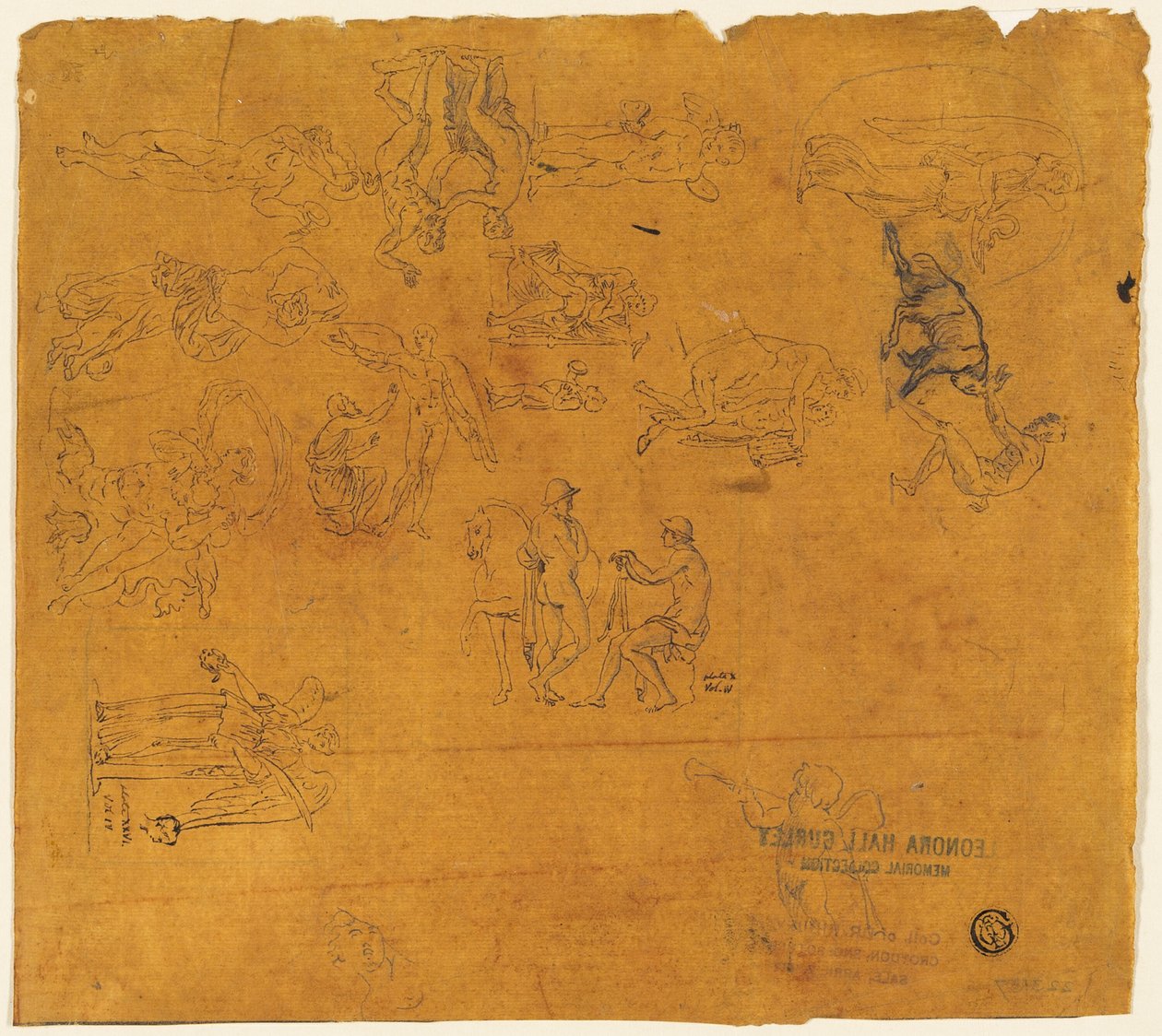List náčrtů mytologických předmětů od Thomas Stothard
