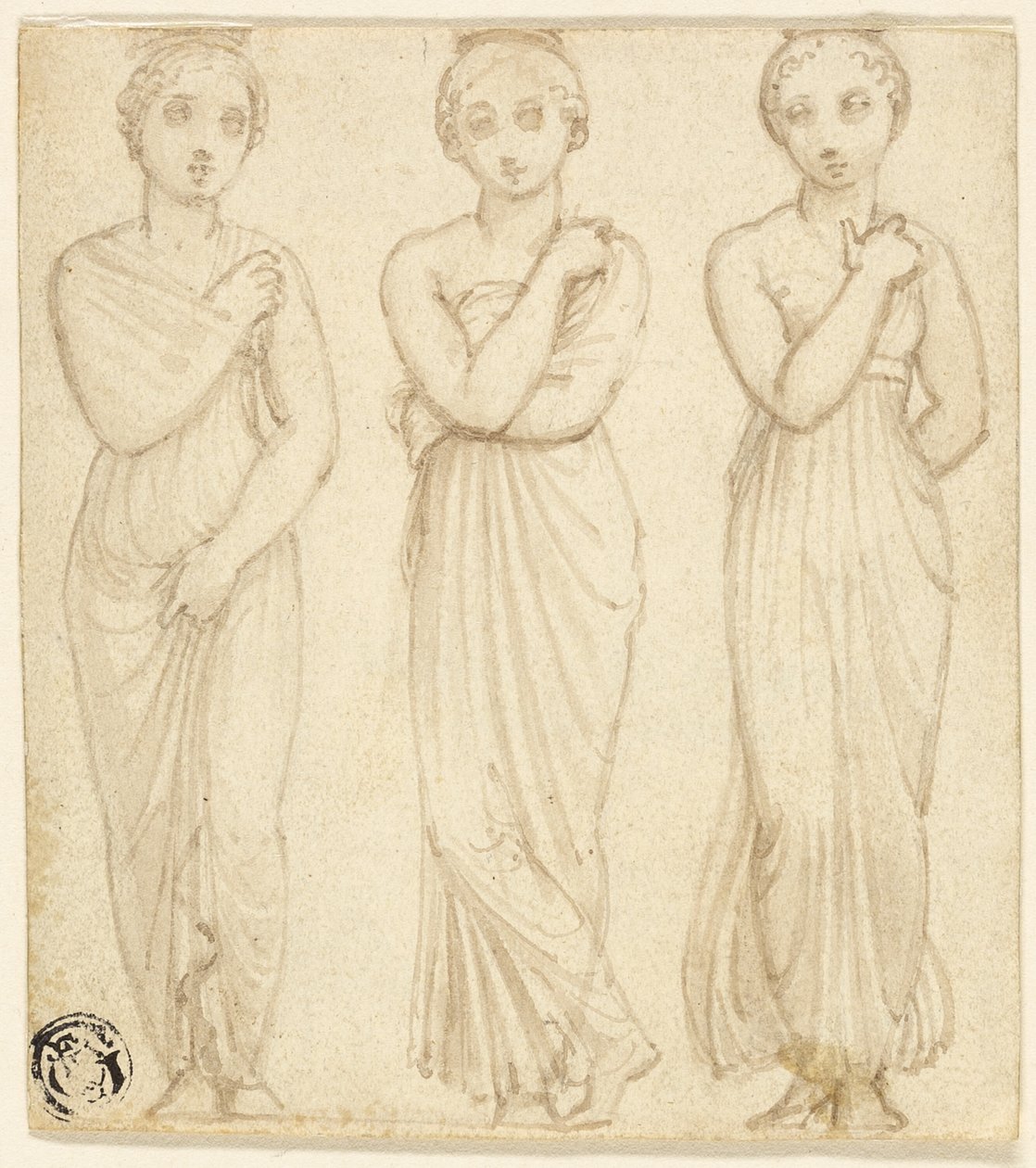 Tři přehozené ženské postavy od Thomas Stothard