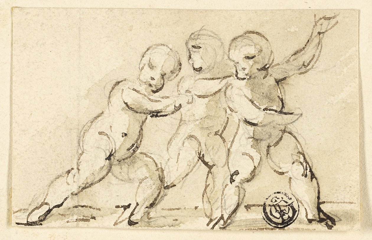 Tři Putti ve hře od Thomas Stothard