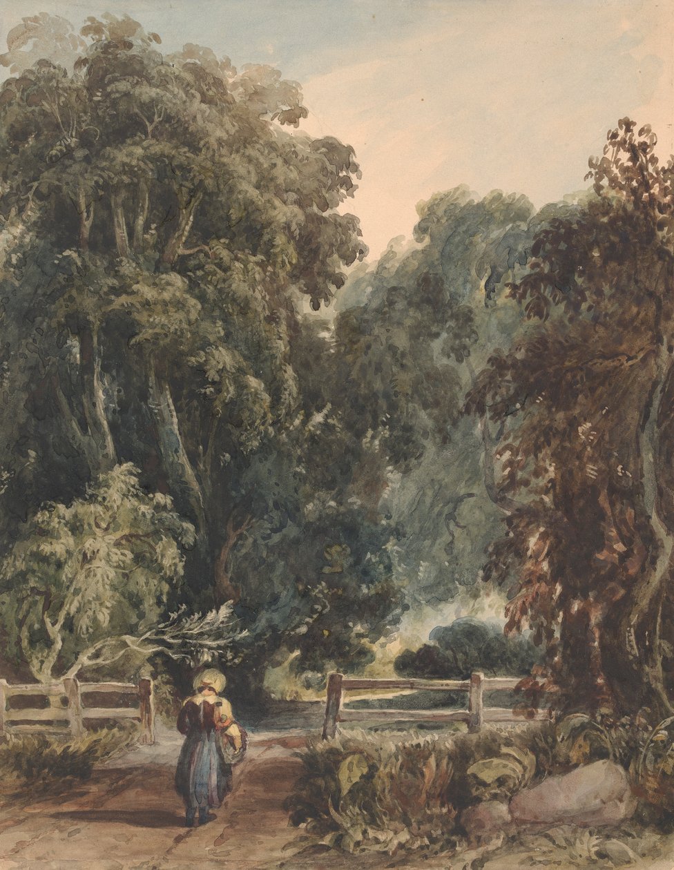 Dívka na Lane, vstup do zalesněné oblasti od Thomas Sully
