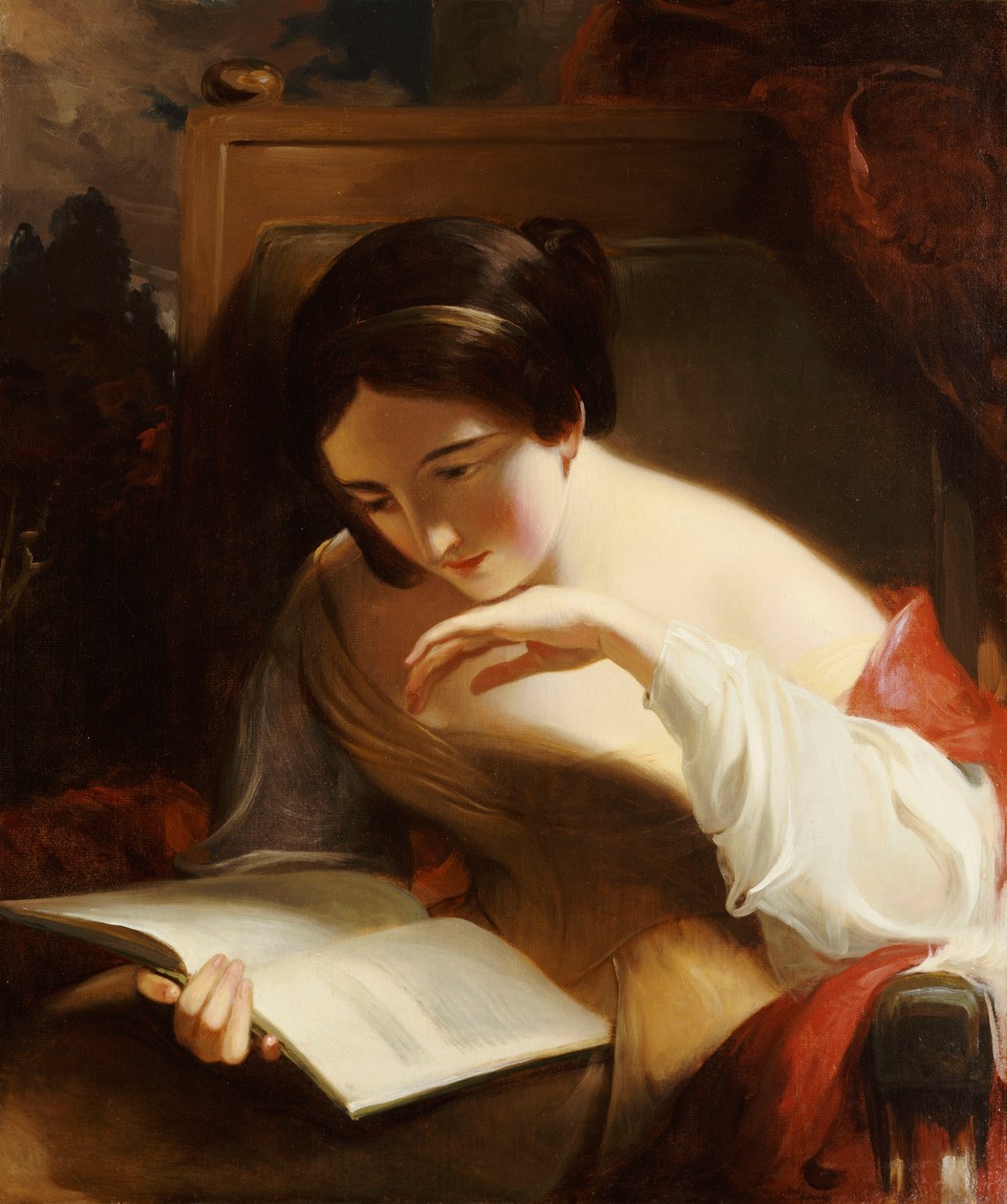 Portrét dívky čtoucí, 1842 od Thomas Sully