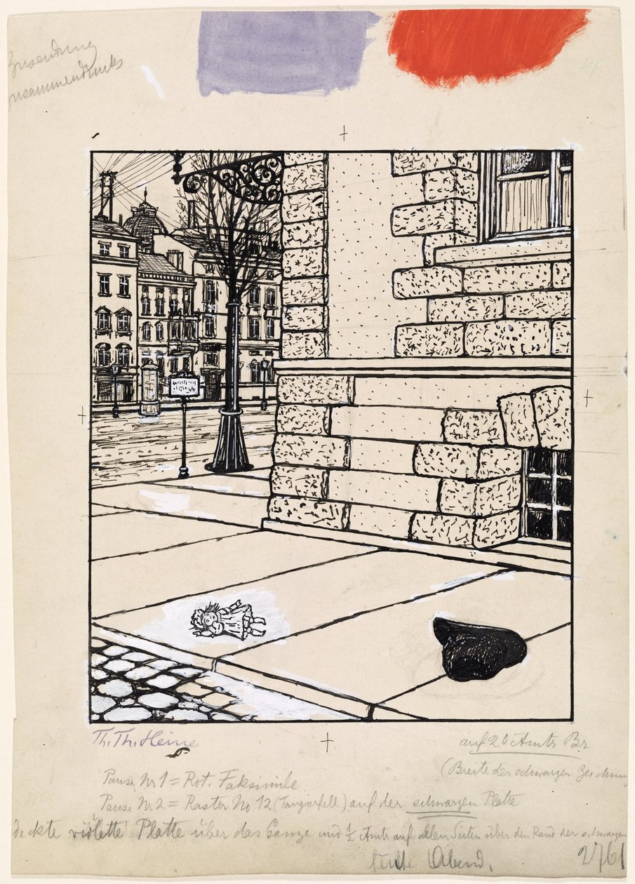 Po pouliční demonstraci; Simplicissimus XIV/52 od Thomas Theodor Heine