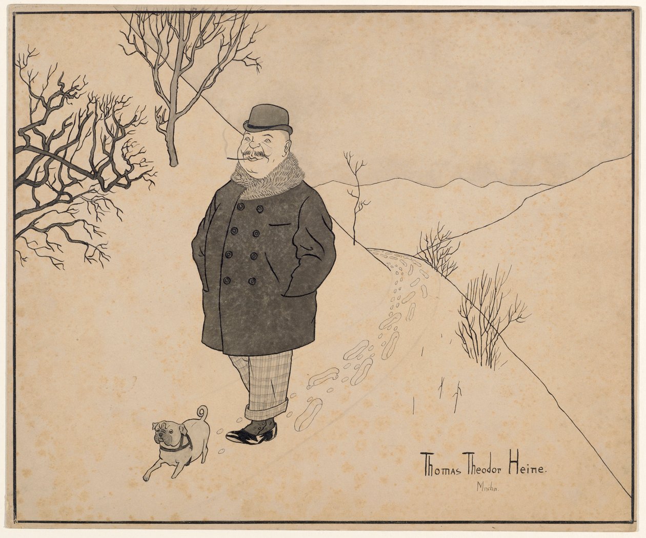 Winterspaziergang od Thomas Theodor Heine