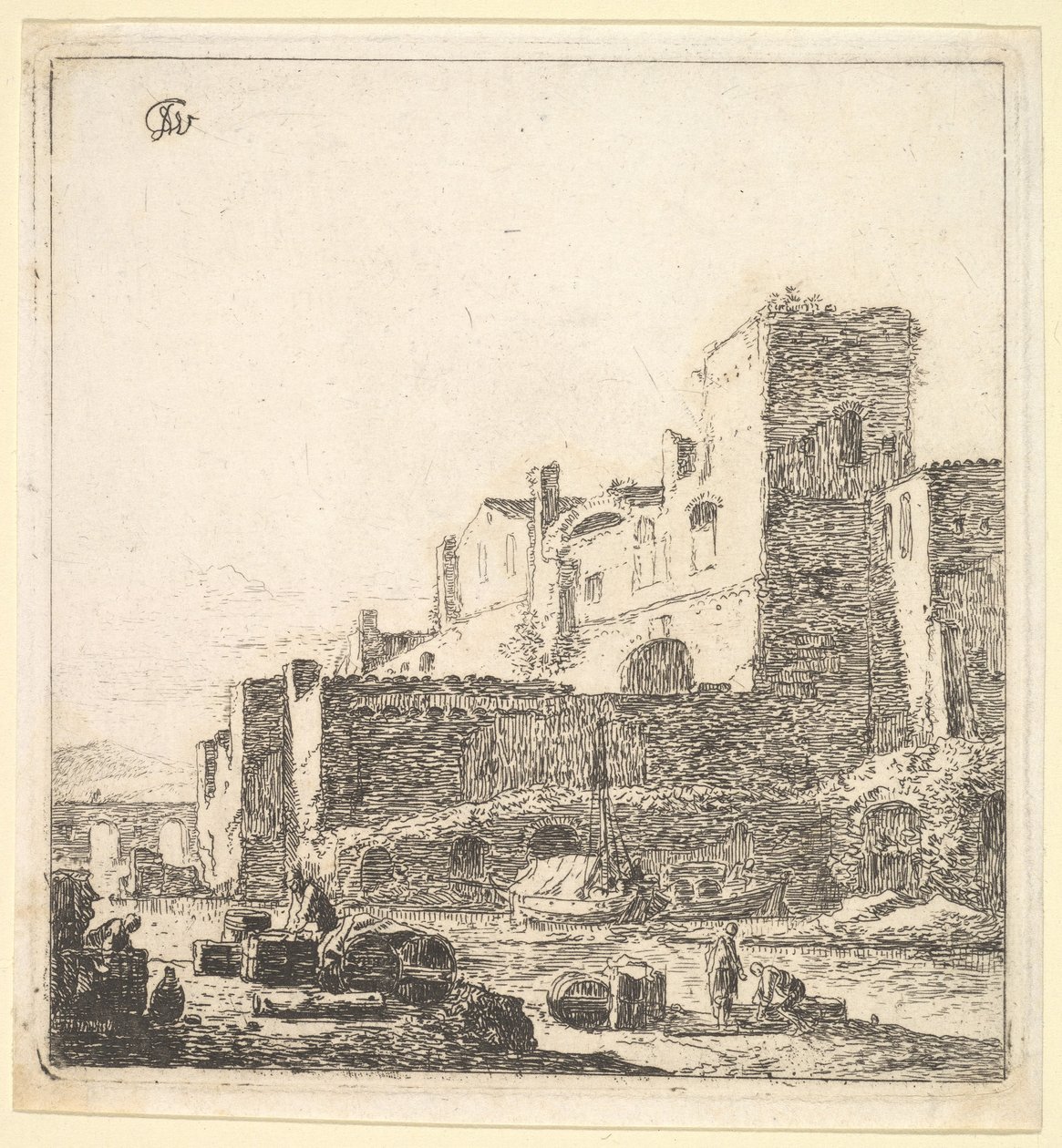 Sailors at a Riverside, 17. století. od Thomas Wijck