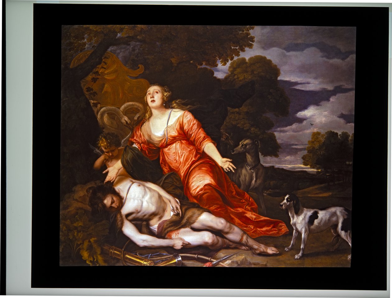 Adonisova smrt od Thomas Willeboirts Bosschaert