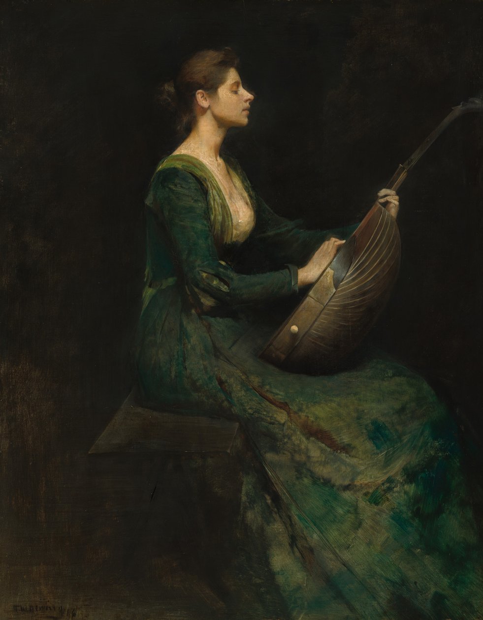 Dáma s loutnou od Thomas Wilmer Dewing