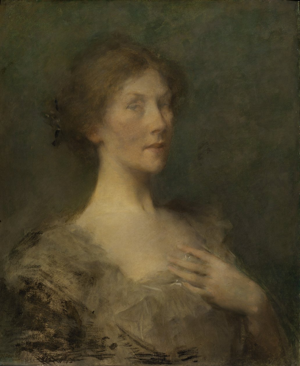 Portrét dámy od Thomas Wilmer Dewing