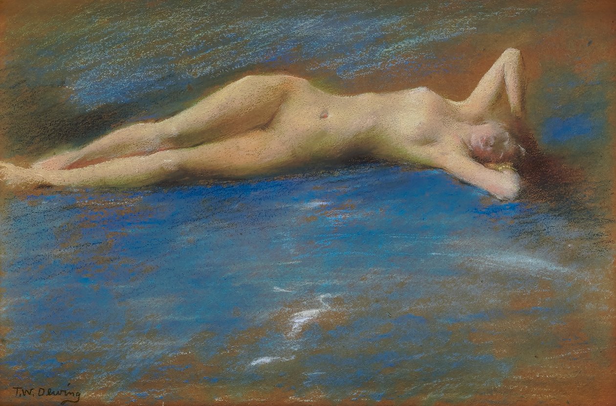 Ležící postava nahé dívky od Thomas Wilmer Dewing