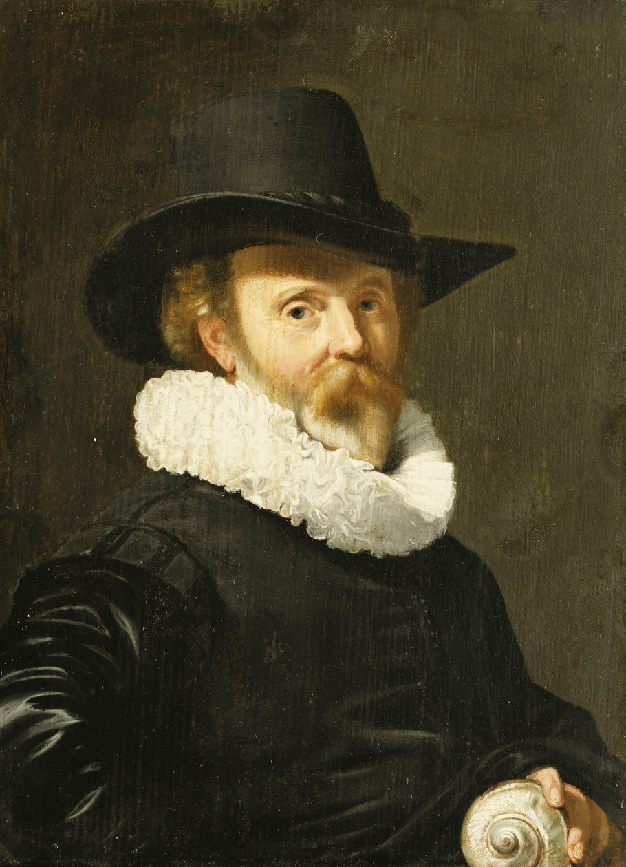 Koncholog držící mušli Nautilus, od Thomas de Keyser