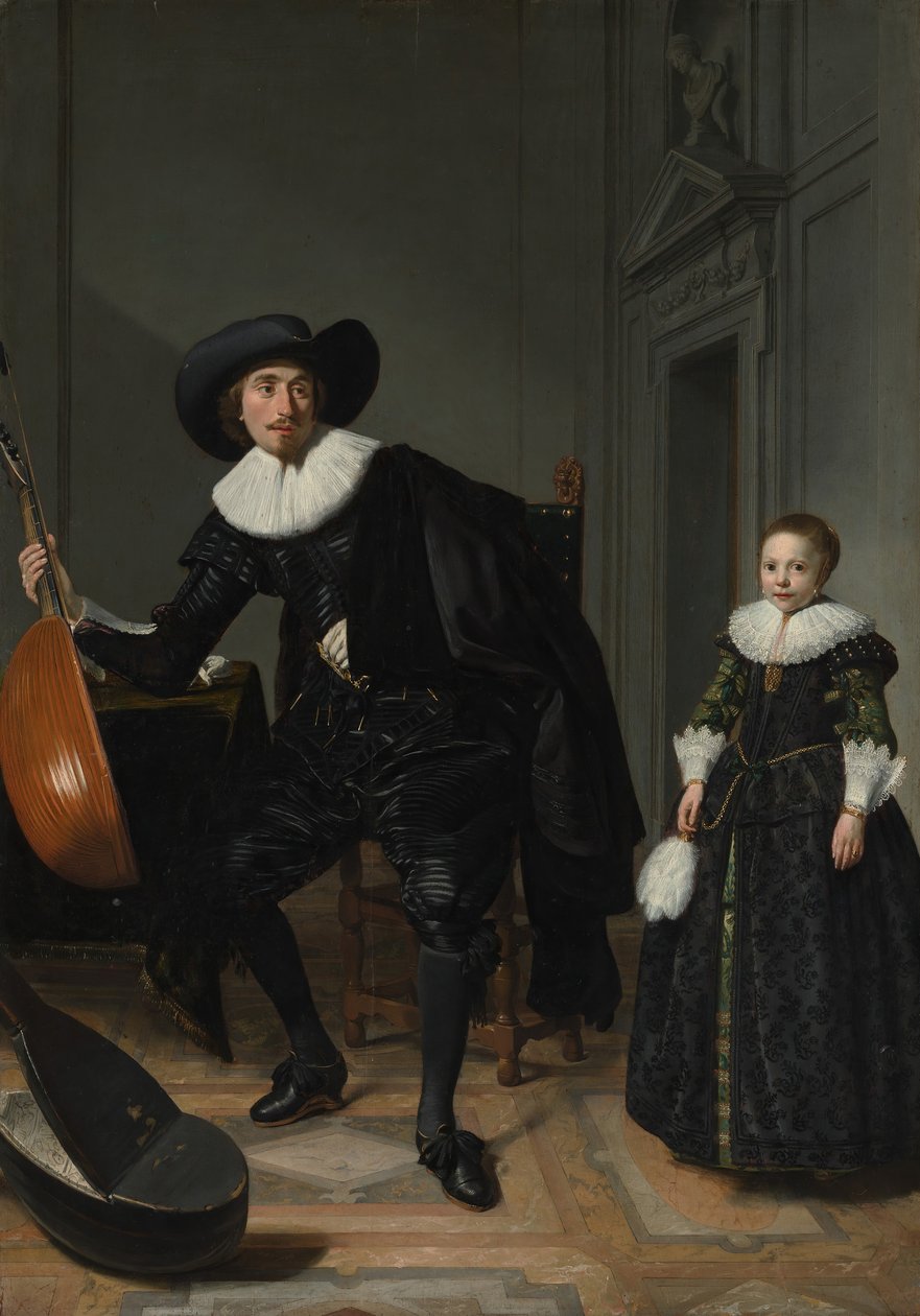 Hudebník a jeho dcera, 1629. od Thomas de Keyser