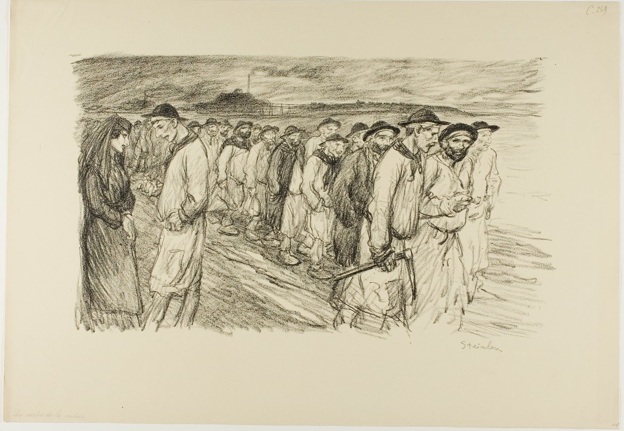 Vycházející z dolu od Théophile Alexandre Pierre Steinlen