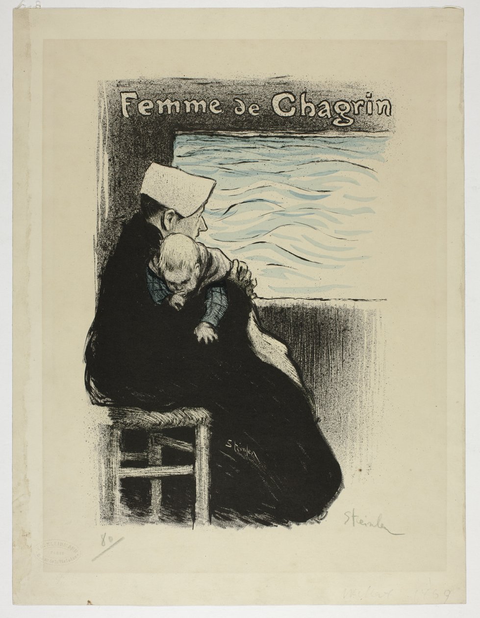 Smutná žena od Théophile Alexandre Pierre Steinlen
