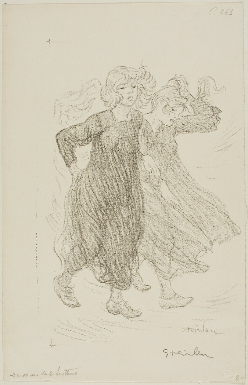 Poryv větru od Théophile Alexandre Pierre Steinlen