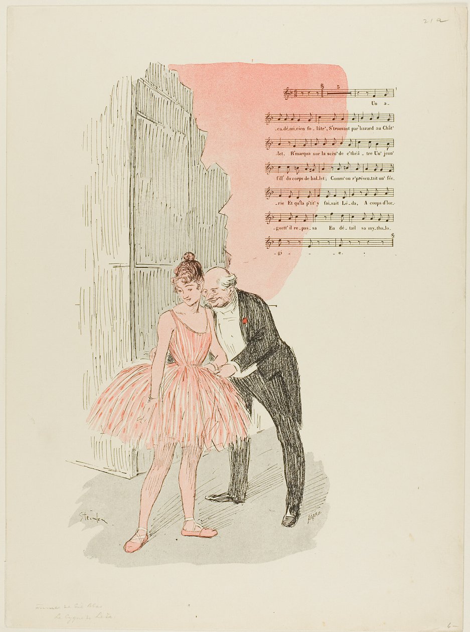 Leda a labuť od Théophile Alexandre Pierre Steinlen