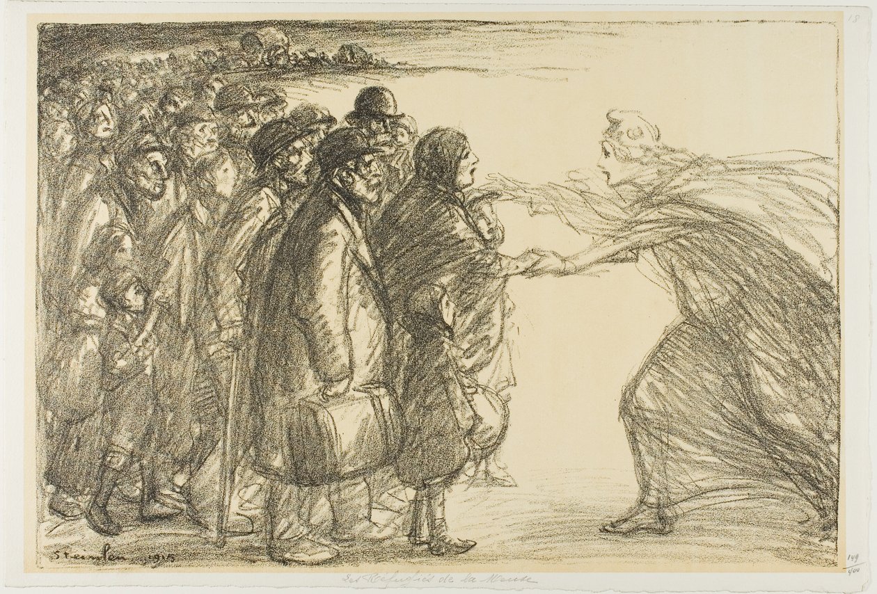 Uprchlíci od řeky Meuse od Théophile Alexandre Pierre Steinlen