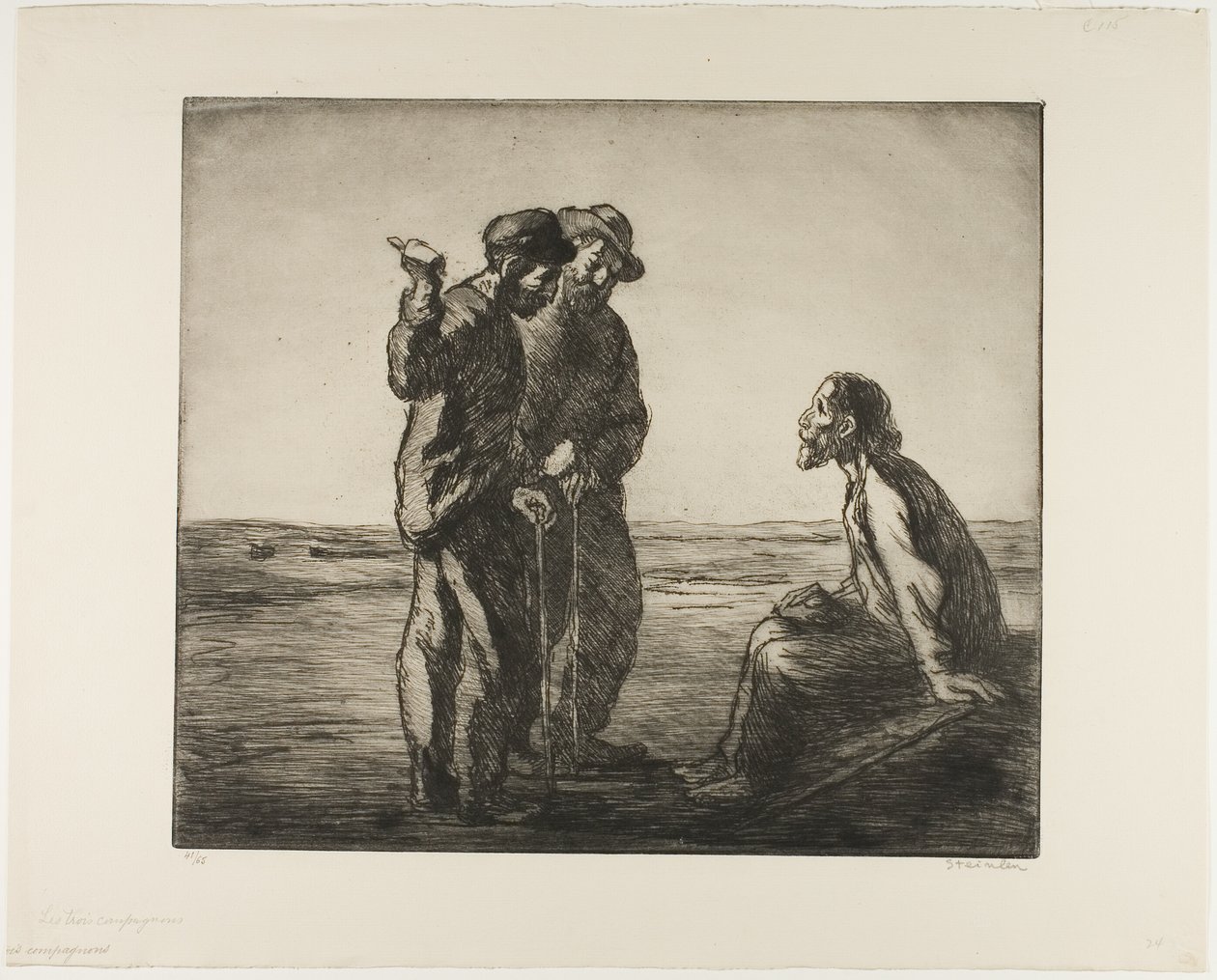 Tři společníci od Théophile Alexandre Pierre Steinlen
