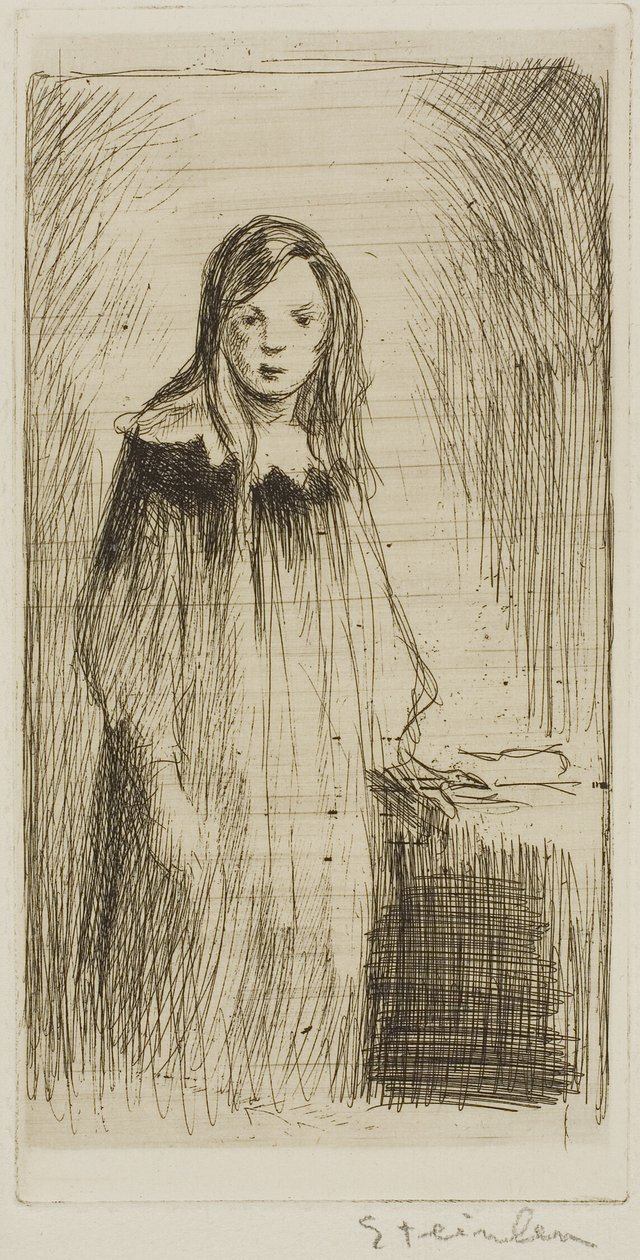 Mladá dívka stojí od Théophile Alexandre Pierre Steinlen