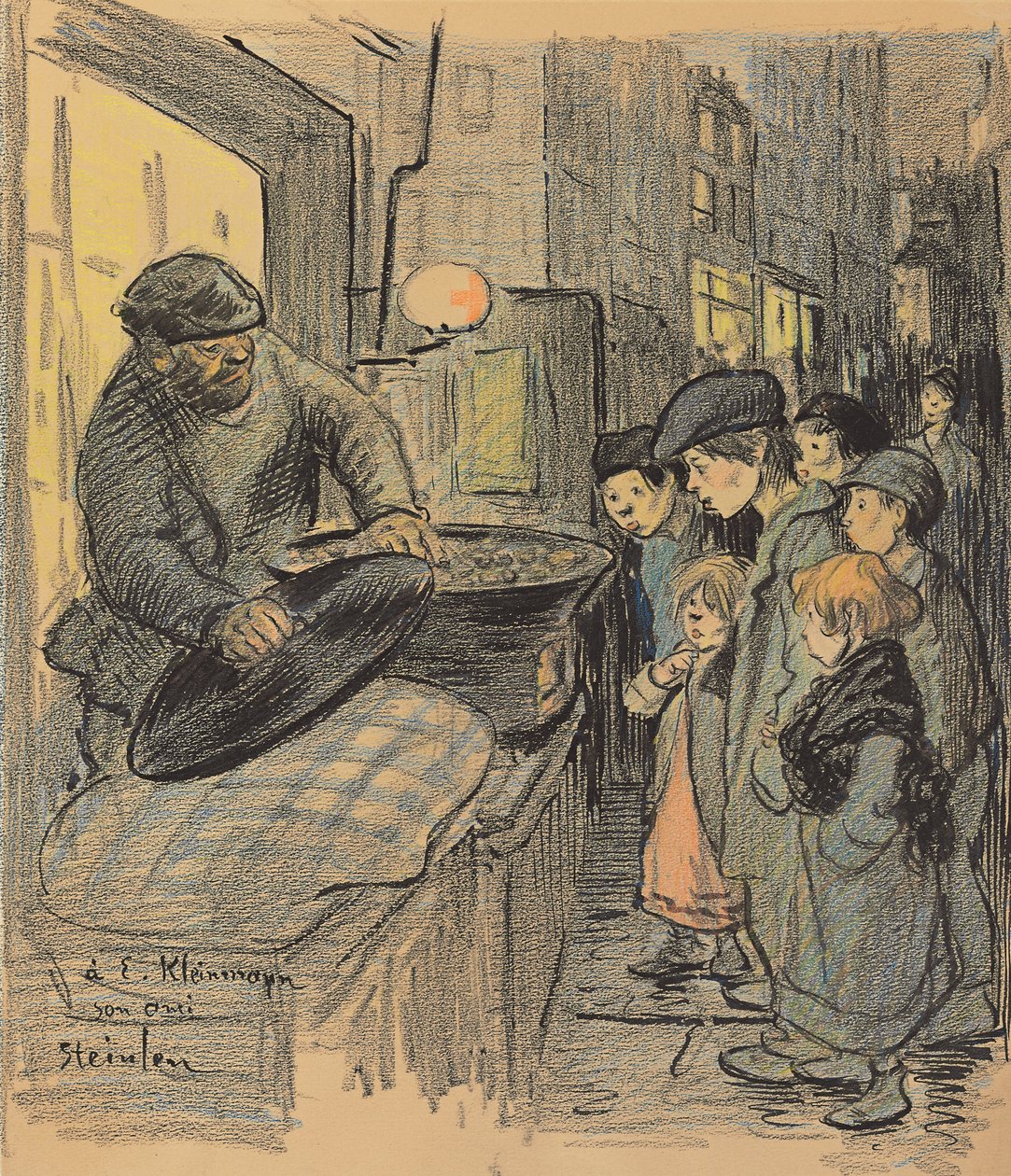 Prodavač kaštanů od Théophile Alexandre Steinlen