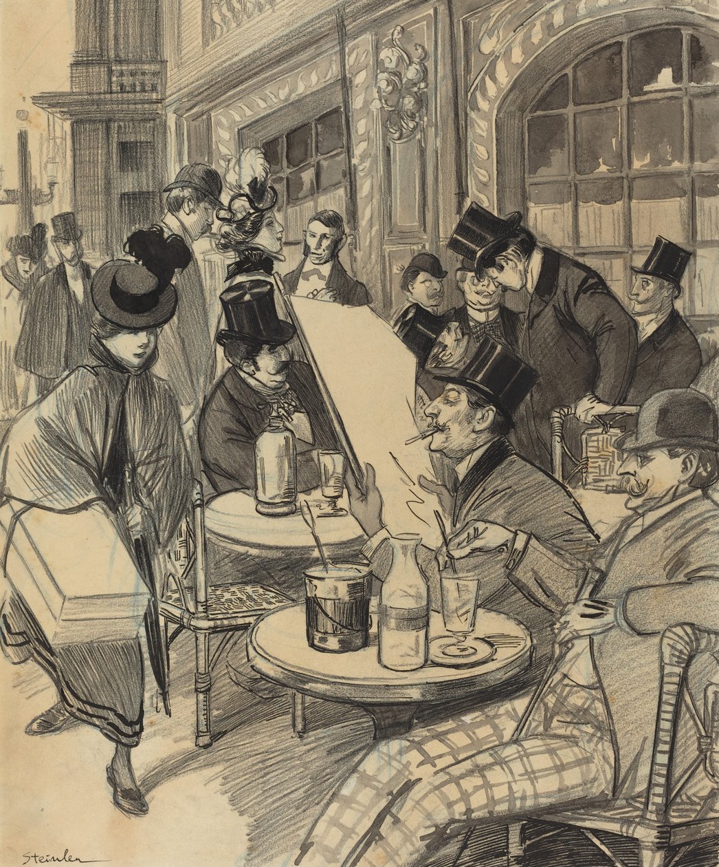 Chez Maxime, konec 19.-začátek 20. století. od Théophile Alexandre Steinlen