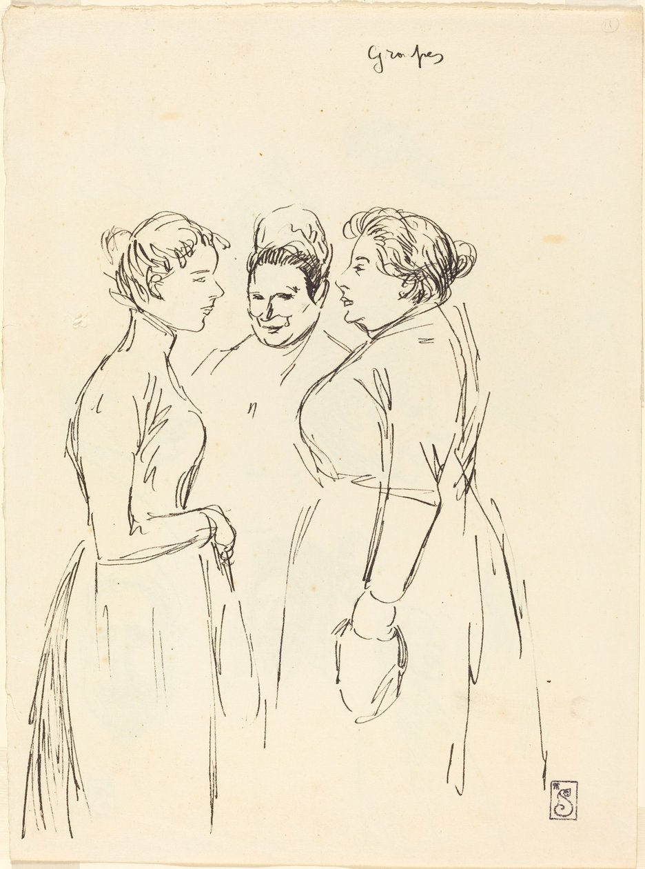 Gossiping Women, konec 19.-začátek 20. století. od Théophile Alexandre Steinlen