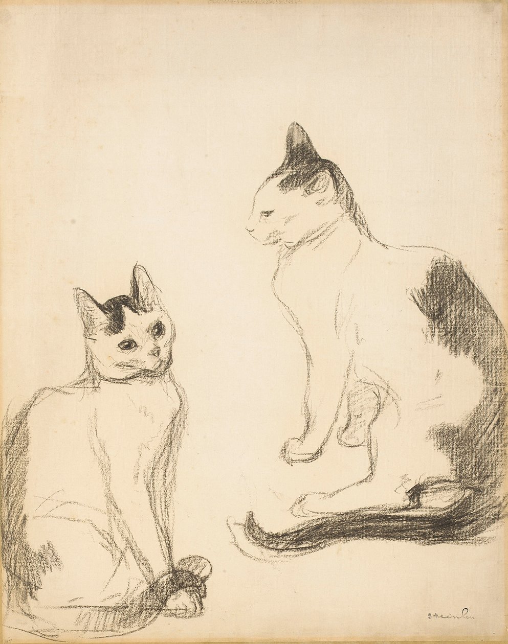 Dvě kočky; Dvě kočky od Théophile Alexandre Steinlen