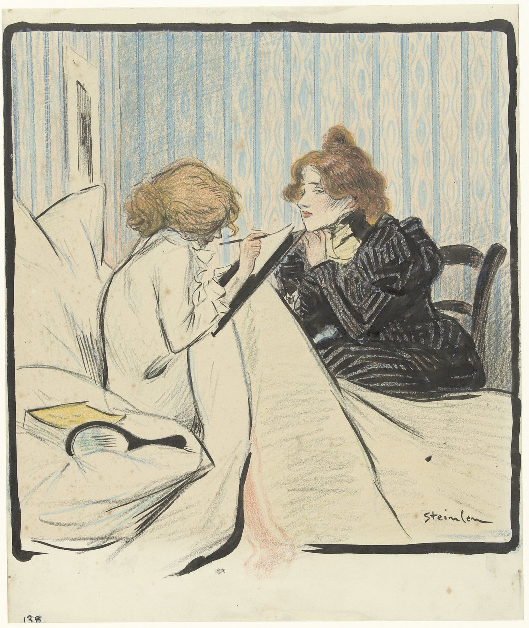 Dvě ženy v ložnici od Théophile Alexandre Steinlen