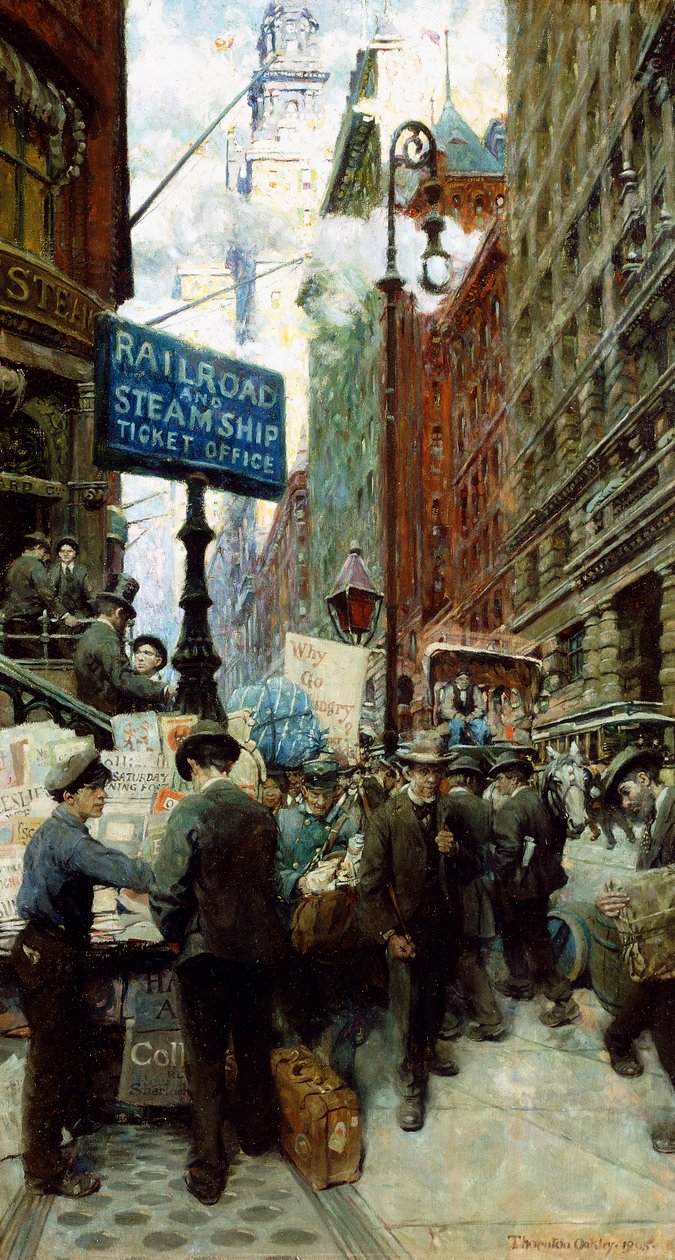 Prodejce novinek na Broadwayi od Thornton Oakley