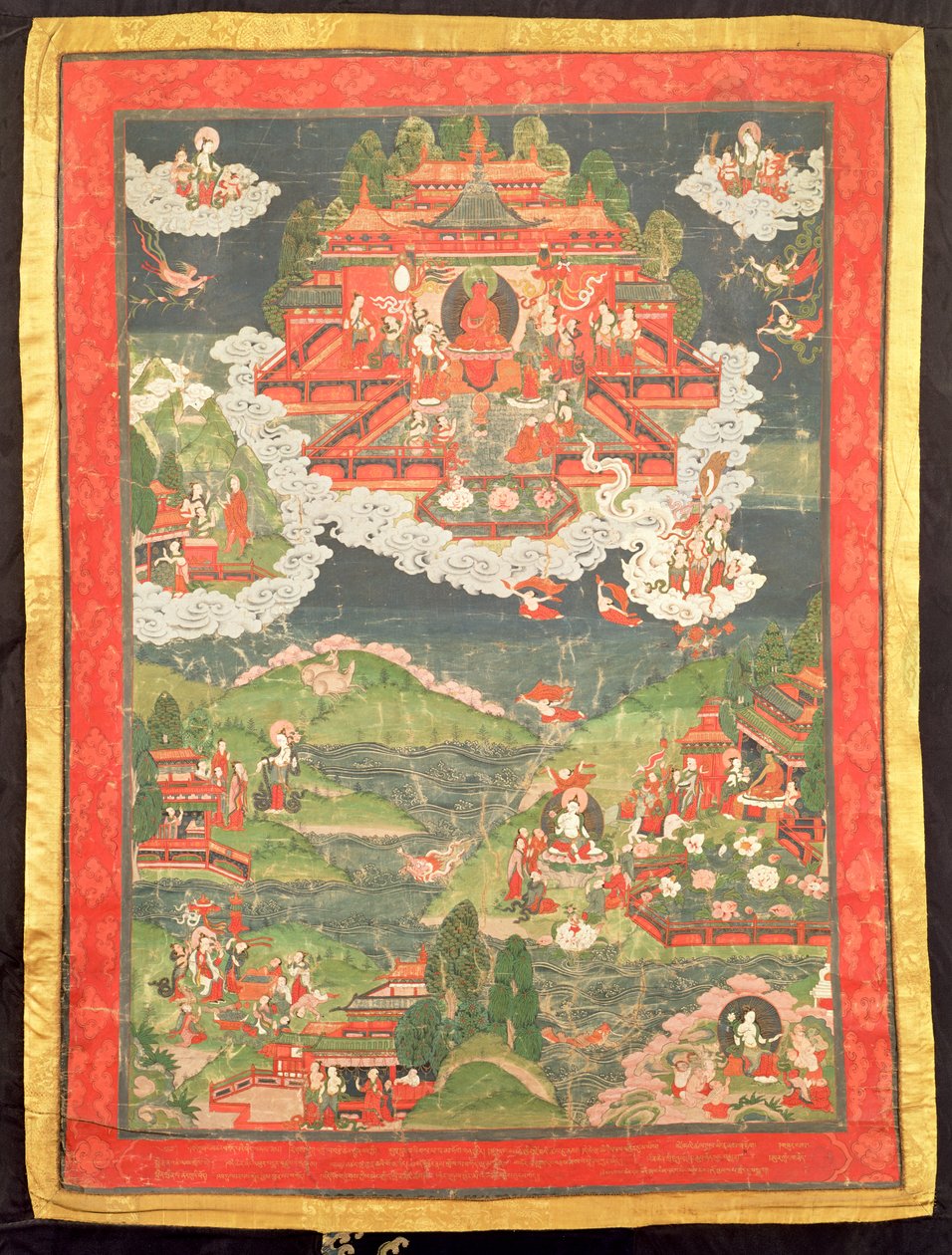 Thangka z ráje Amitabha (malované hedvábí) od Tibetan School
