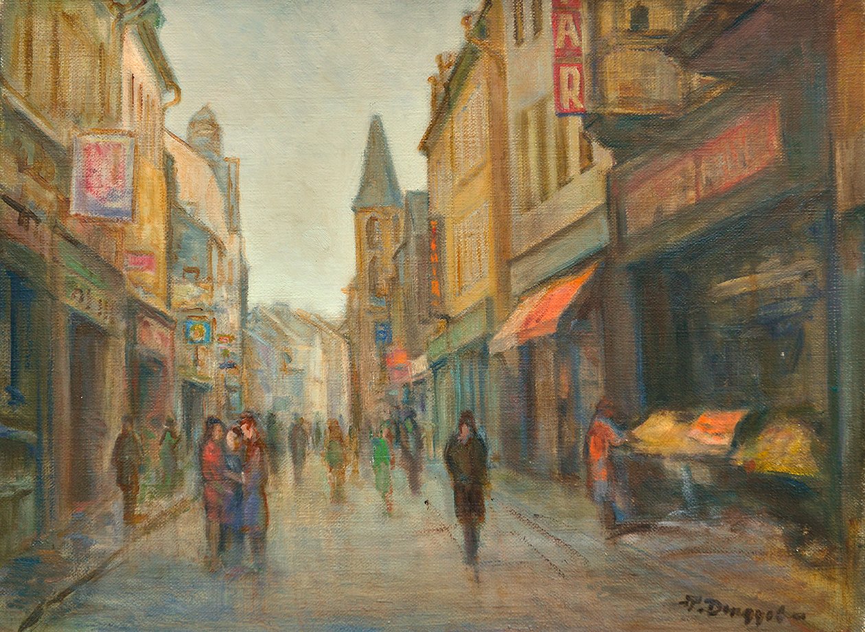 Ulice v dešti (Paříž) od Tibor Dengyel