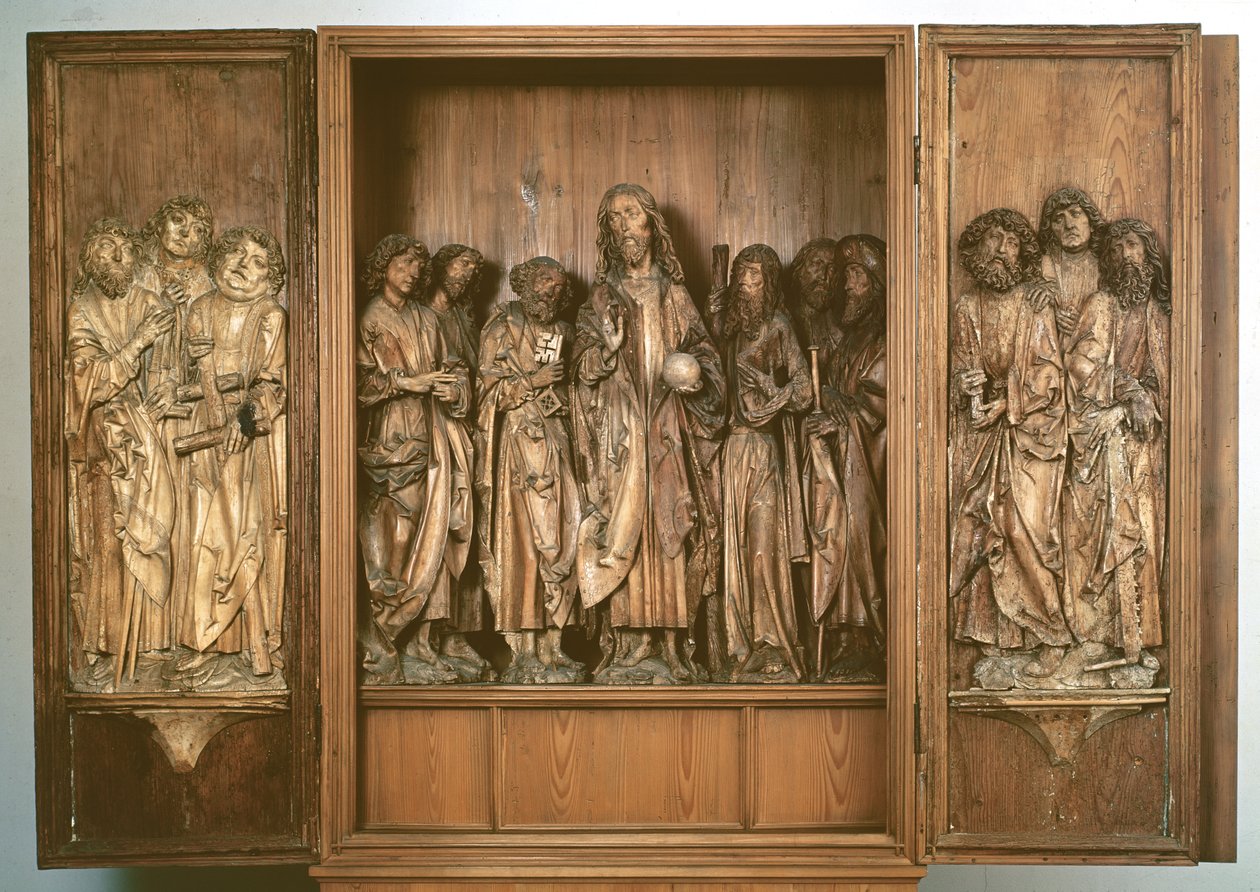 Windsheimský triptych zobrazující Krista s dvanácti apoštoly (dřevo) od Tilman Riemenschneider