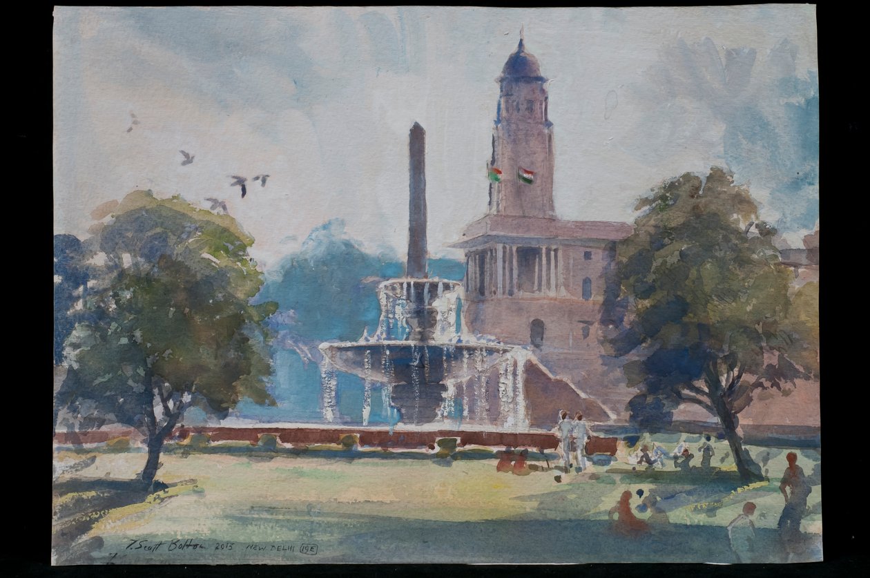 Fontána, Rajpath, Nové Dillí, 2013 od Tim Scott Bolton