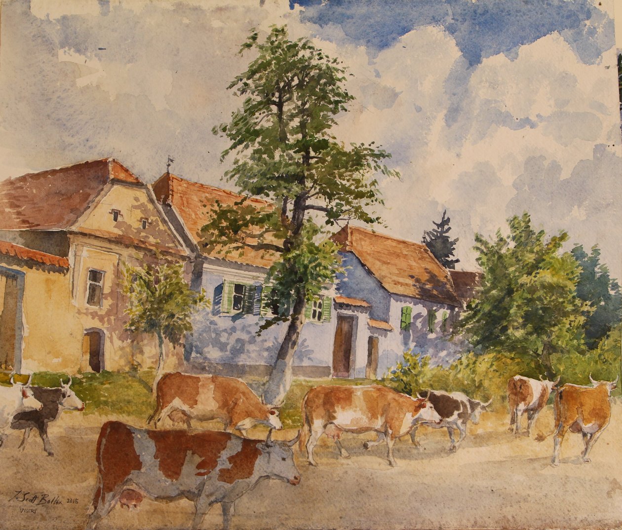 Viscri House Cows, 2015 od Tim Scott Bolton