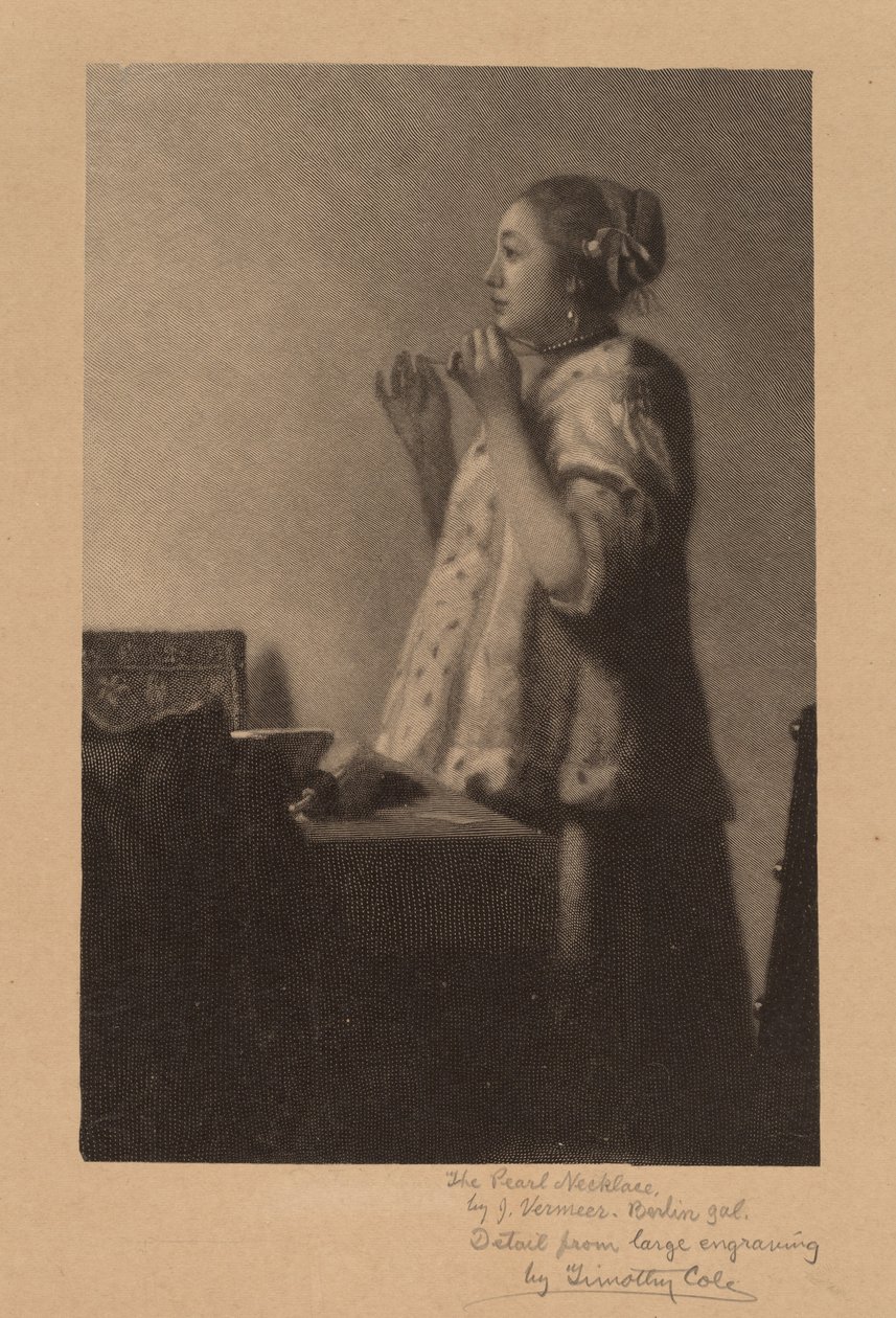 Perlový náhrdelník od Timothy Cole after Johannes Vermeer