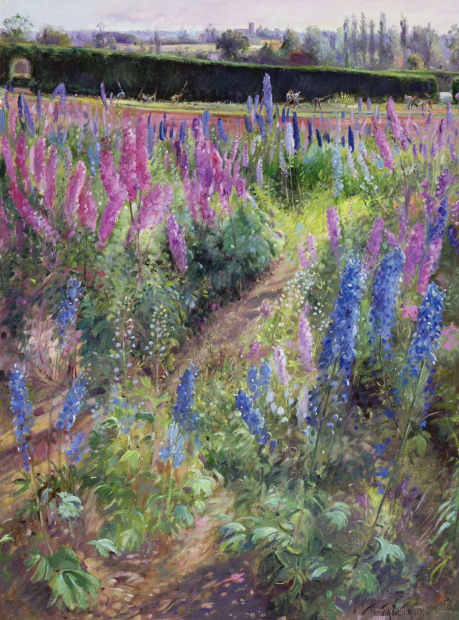 Delphiniums a Hoers, 1991 od Timothy Easton