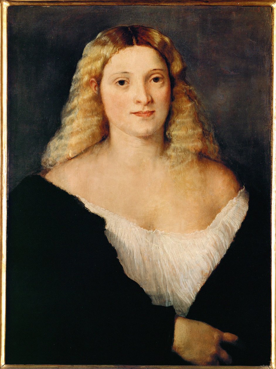 Mladá žena v černých šatech ... od Titian (c.1488 1576)