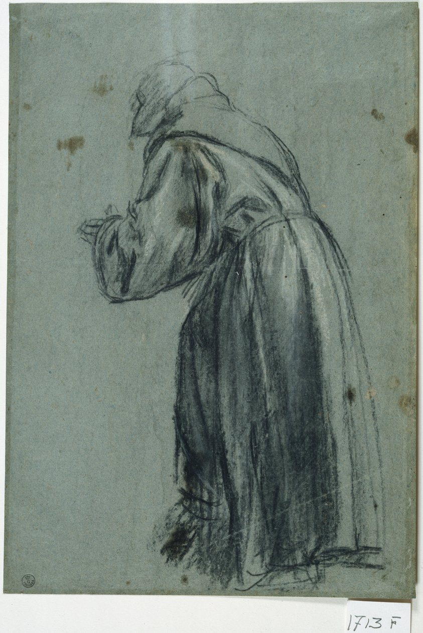 Františkán v modlitbě (uhel na papíře) od Titian (c.1488 1576)