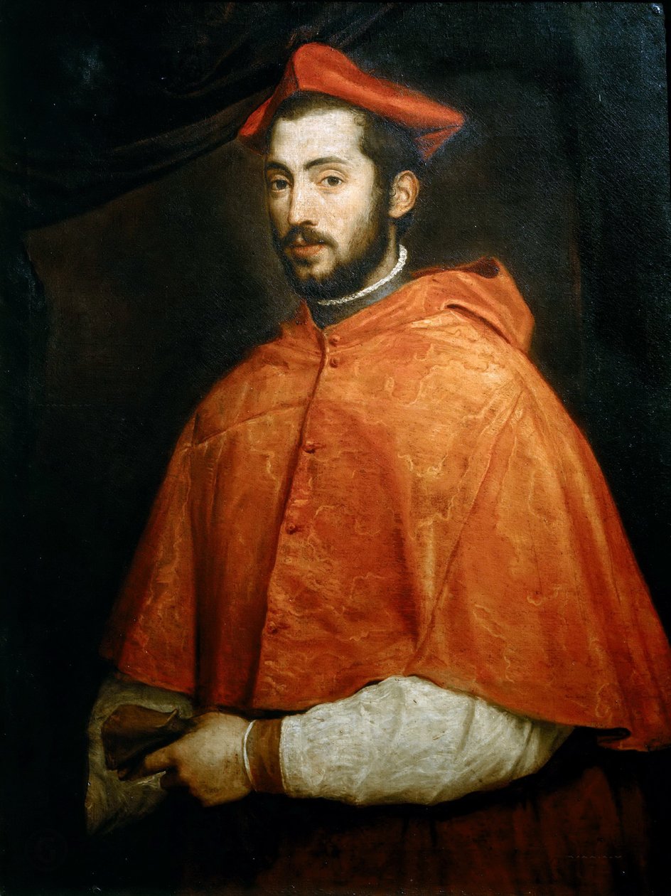 Portrét kardinála Alessandra Farnese, 1545-1546. od Titian