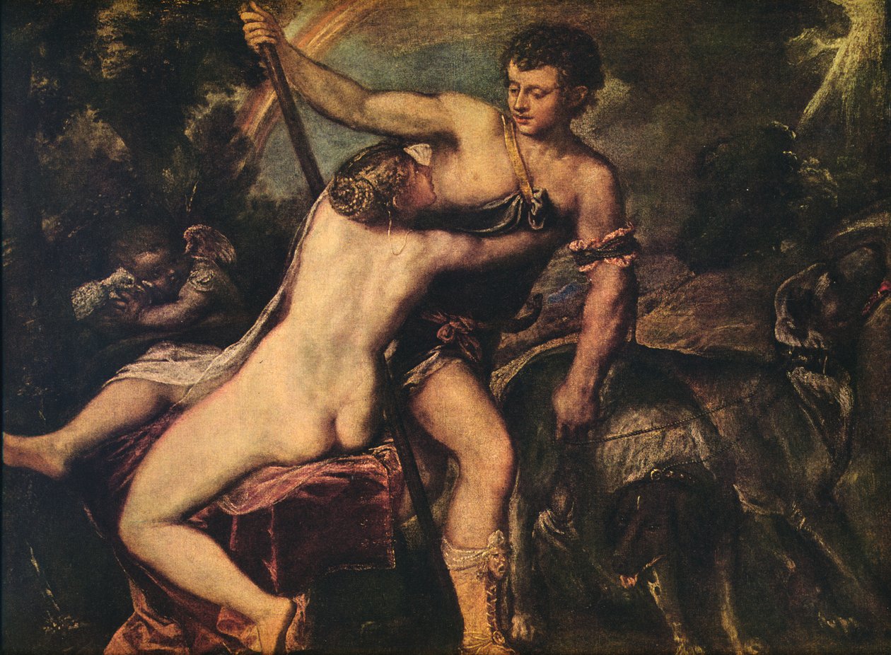 Venuše a Adonis, 1560 od Tiziano Vecelli