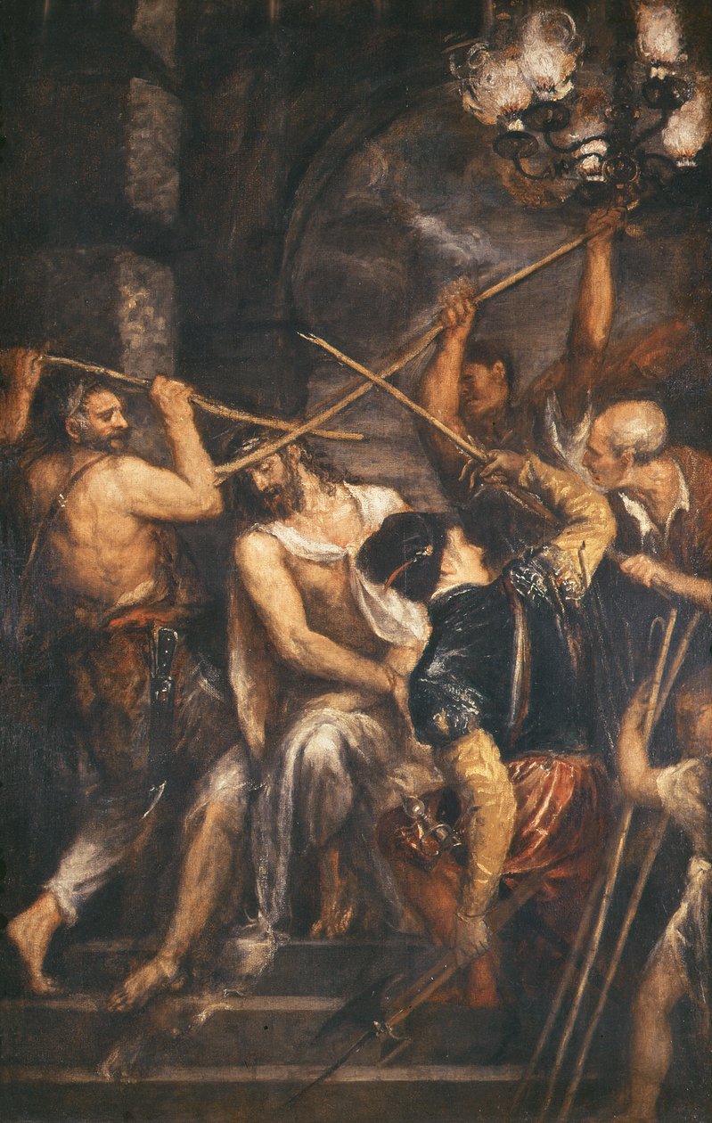 Kristus korunovaný trním od Tiziano Vecelli