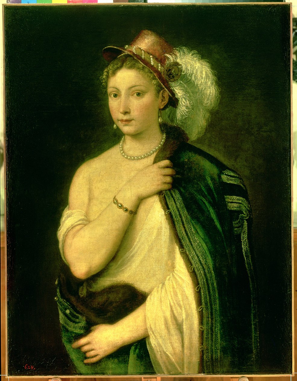 Portrét ženy, kolem roku 1536 od Tiziano Vecelli
