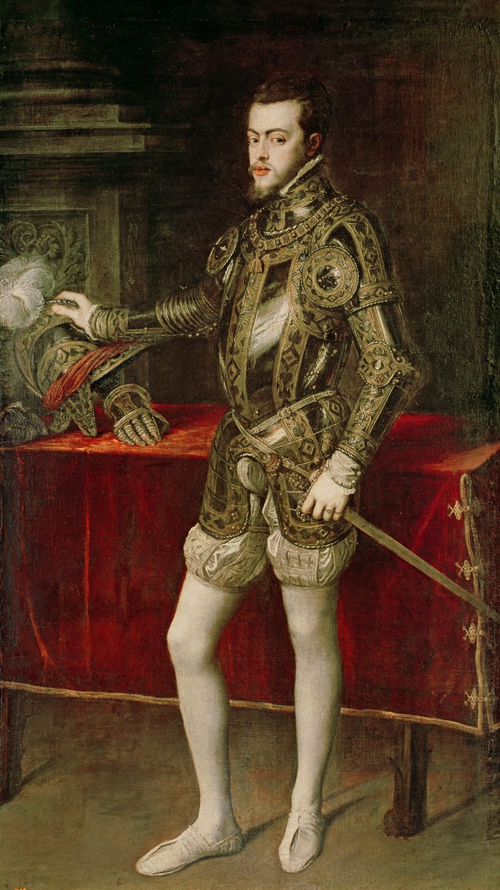 Král Filip II (1527-98) 1550 od Tiziano Vecelli