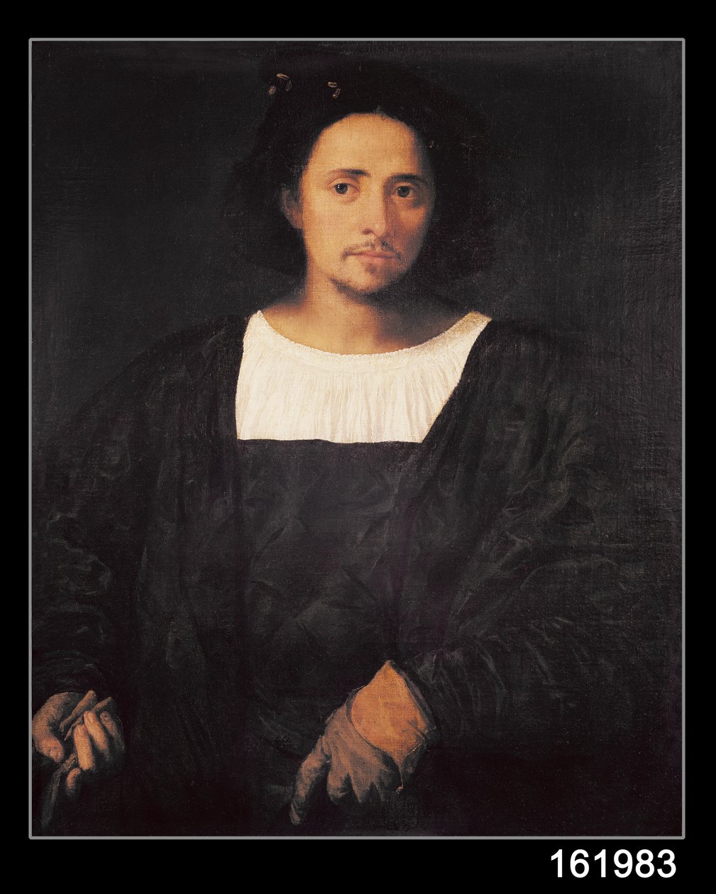 Muž s rukavicí, 1517-20 od Tiziano Vecelli