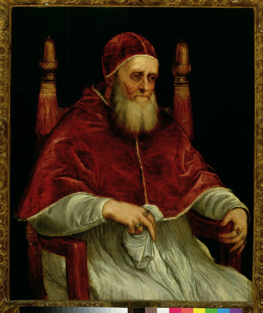 Papež Julius II. (1443-1513) podle obrazu od Raphaela, kolem 1545-46 od Tiziano Vecelli