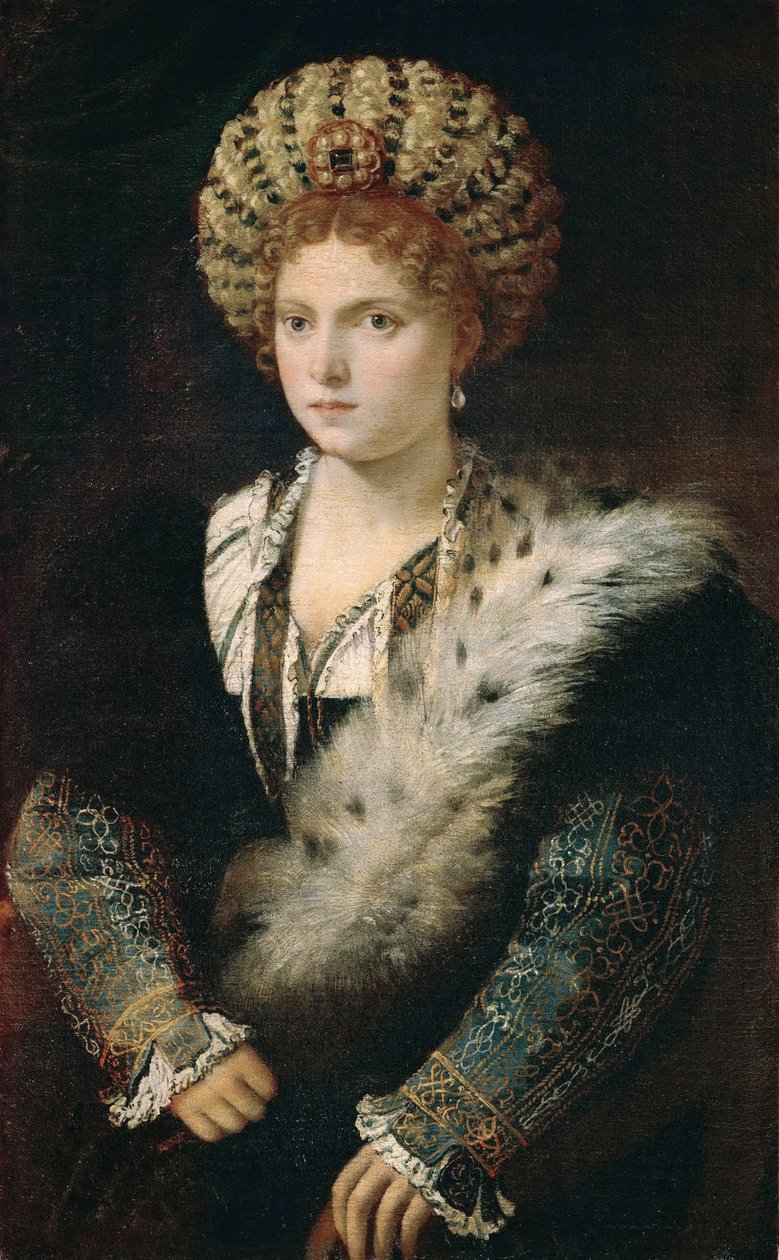 Portrét Isabella dEste od Tiziano Vecelli