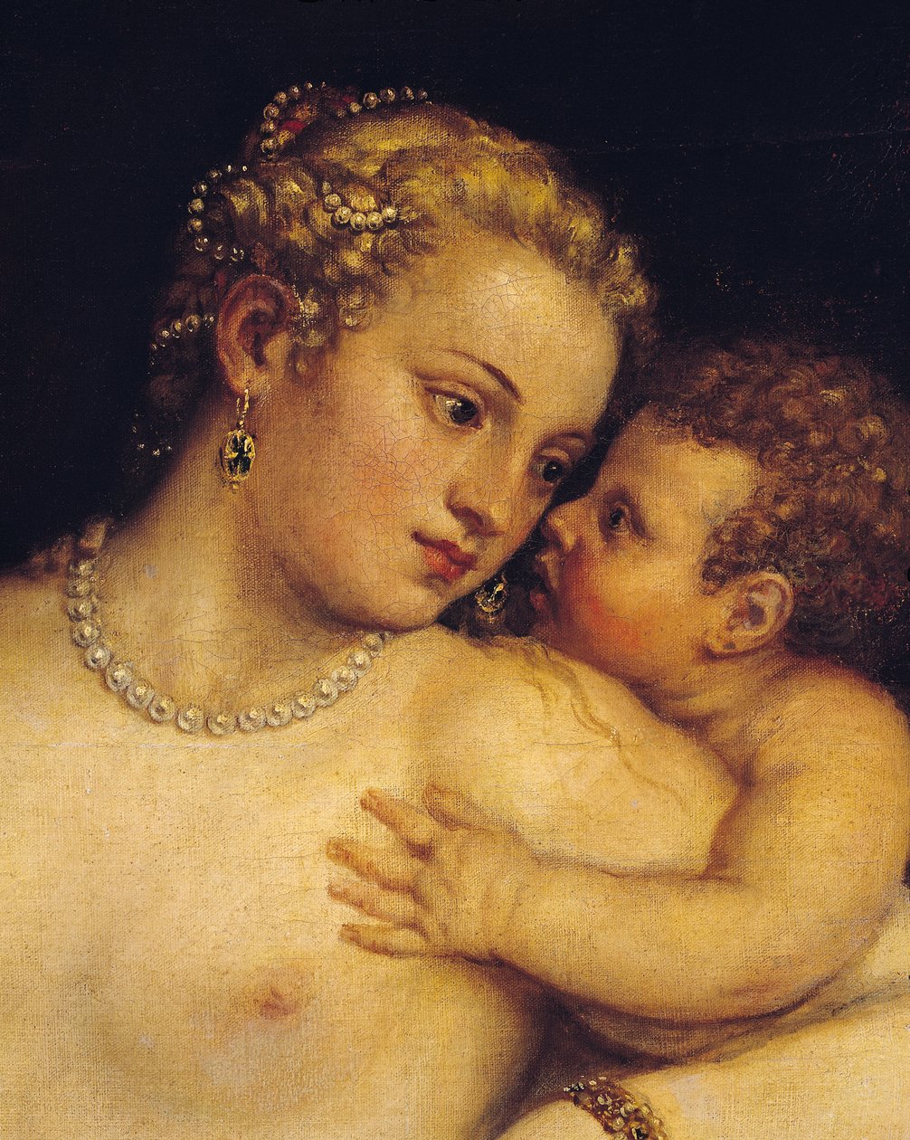Venuše se těší láskou a hudbou, 1545 (detail 38586) od Tiziano Vecelli