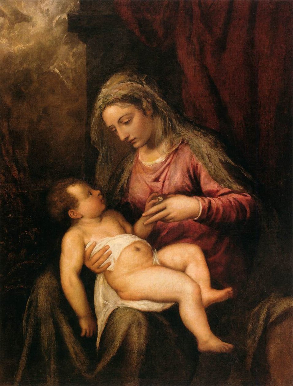 Panna s dítětem od Tiziano Vecelli