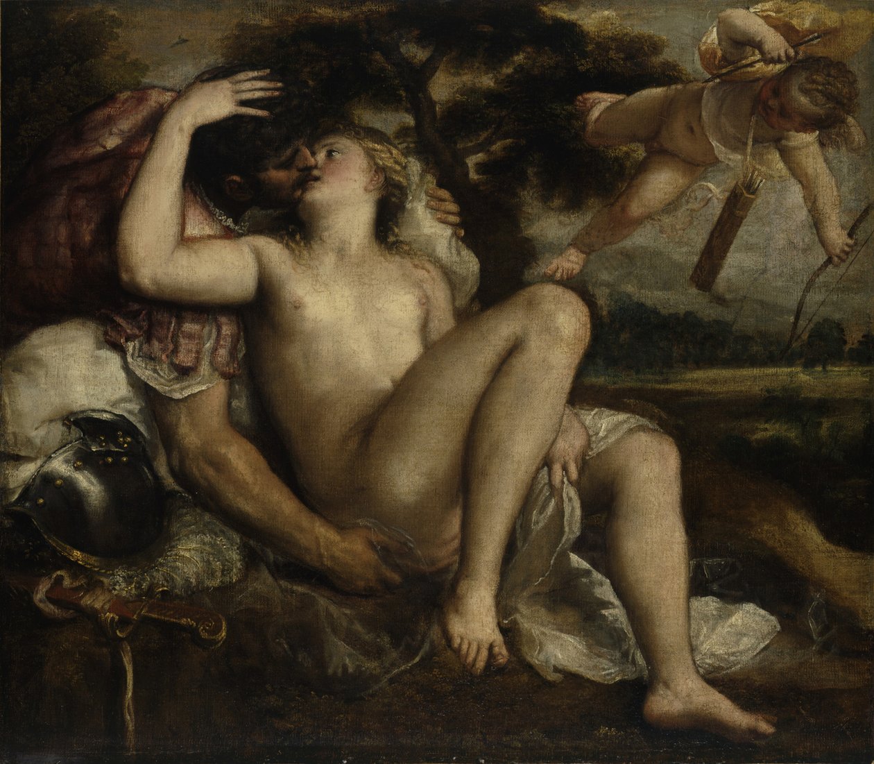 Mars, Venuše a Amor, asi 1530 od Tiziano Vecelli