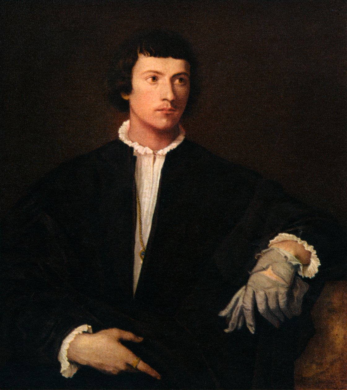 Muž s rukavicí, c1520, 1937 od Tiziano Vecelli