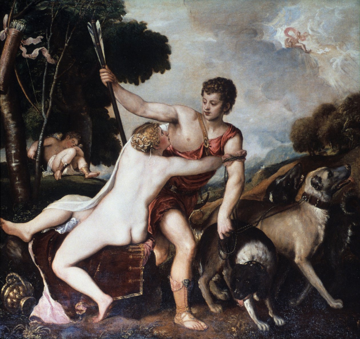 Venuše a Adonis, 1553 od Tiziano Vecelli