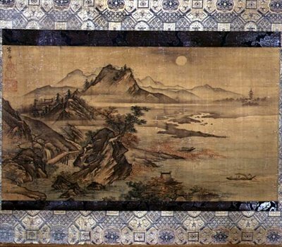 Krajina, japonská (malba na hedvábí) od Toeki Unkoku